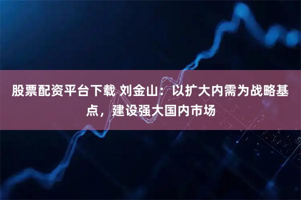 股票配资平台下载 刘金山：以扩大内需为战略基点，建设强大国内市场