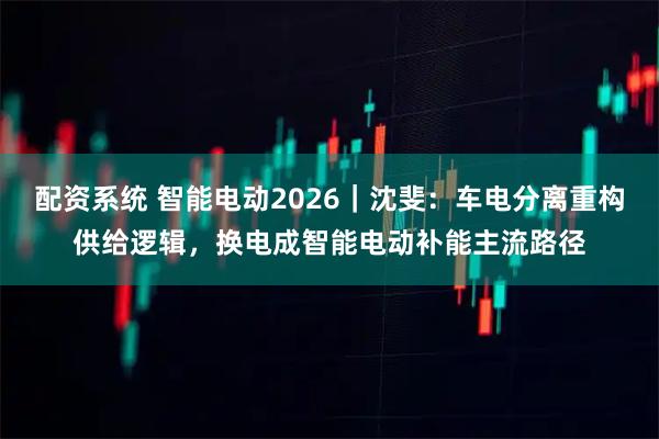 配资系统 智能电动2026｜沈斐：车电分离重构供给逻辑，换电成智能电动补能主流路径